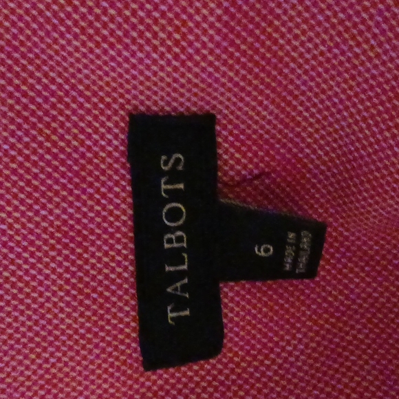 Talbots red & white tuxedo placket button down size 6 shirt good condition - Picture 5 of 5